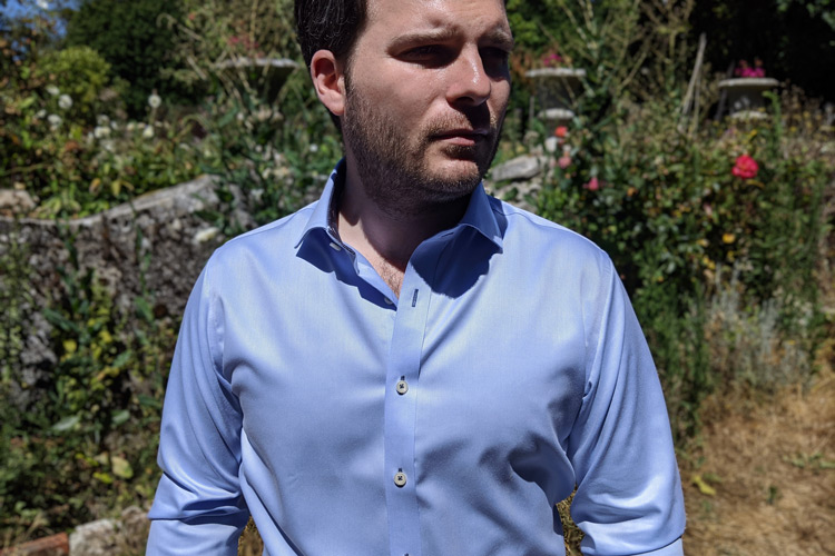 Twillory Blue SafeCotton Shirt & Contrast Stitching