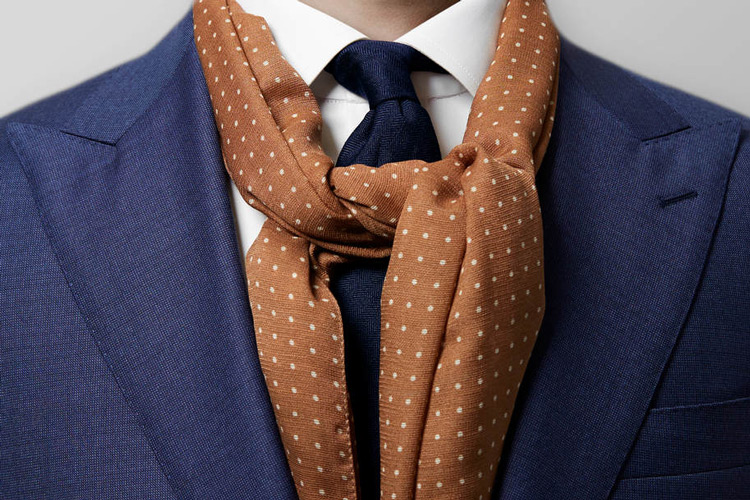 Eton Shirts Silk Scarf As A Cravat