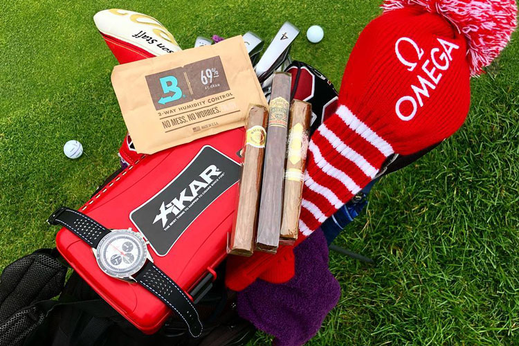 Golf Caddy, Xikar Travel Humidor, & Boveda Pack