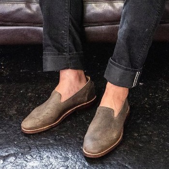 MArk Albert Boots Leather Slipper Loafer in Storm Kudu
