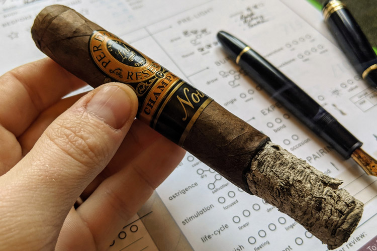 Perdomo Champagne Noir Cigar Ash & Burn