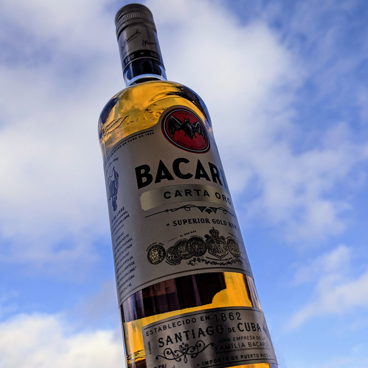 Bacardi Carta Oro Rum Sky Background