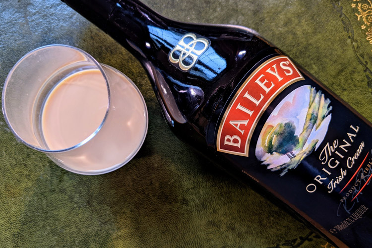 Baileys Irish Cream Bottle & Glass