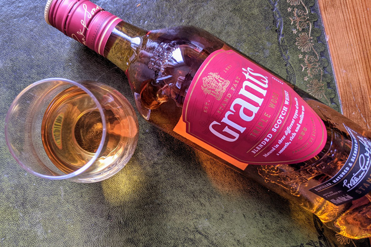 Grant's Triple Wood Scotch Whisky Bottle & Glass