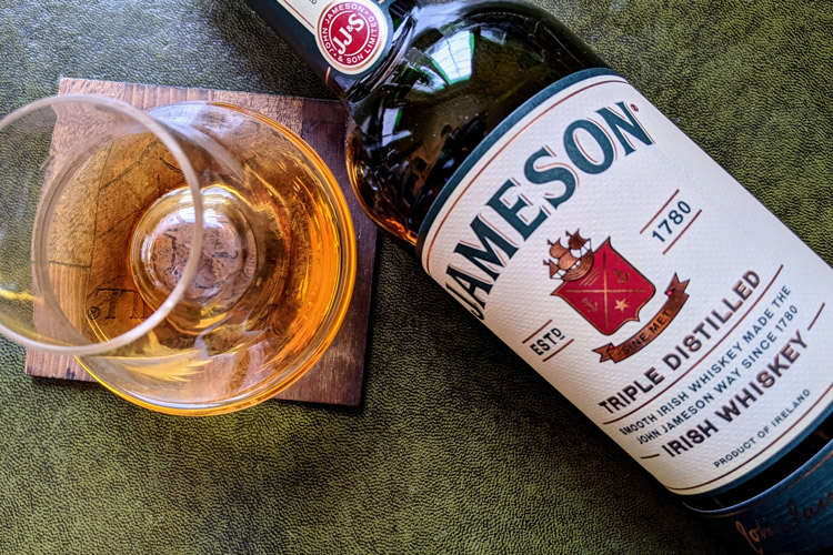 Jameson Irish Whiskey Bottle & Glass
