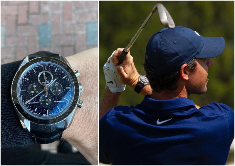 Rory McIlroy Wearing Omega Speedmaster and Aqua Terra