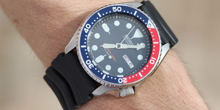 Seiko SKX009J! Pepsi on Rubber Strap