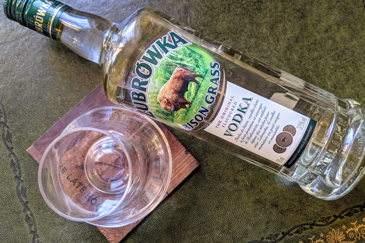 Żubrówka Bison Grass Vodka Bottle & Glass