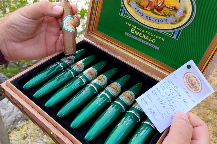 La Aurora 1903 Emerald Box Interior & Card