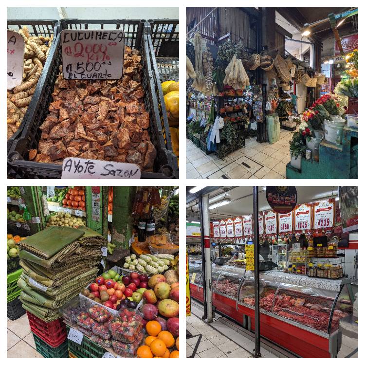 Meat and fruit shops in Mercado Central San Jose Costa Rica