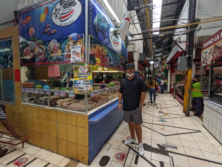 Paul Anthony by fishmongers in San Jose