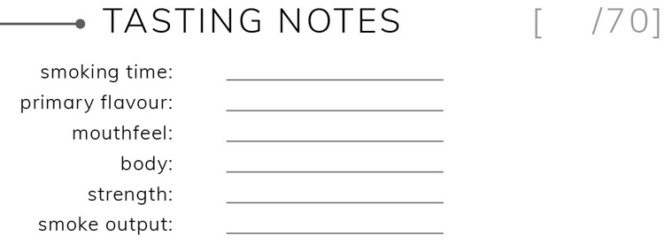 Bespoke Unit Cigar Formula Tasting Notes Section