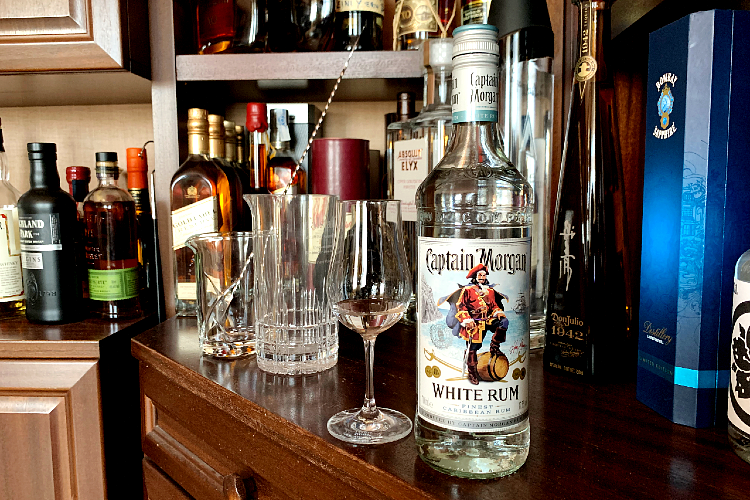 Captain-Morgan-White-Rum-Review-Mixing-glass-backbar
