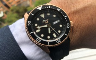 Seiko 5 Sports SBSA028 SRPD76 Rose Gold Strap Watch
