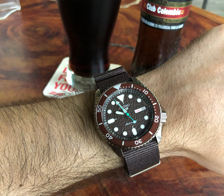 Seiko-5-Sports-SRPD85-Brown-Watch-NATO-Strap