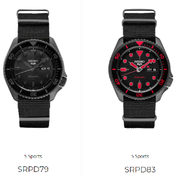 Seiko 5 Sports Street Blackout Watches SRPD79 SRPD83