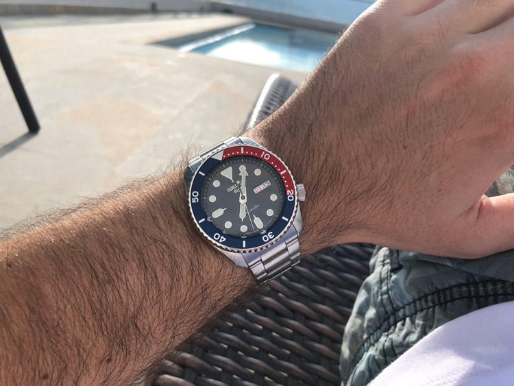 Seiko-SRPD53-Pepsi-Steel-Watch-On-Wrist