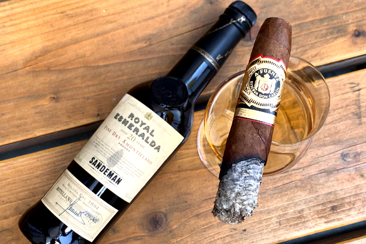 Arturo-Fuente-Don-Carlos-Eye-of-the-Shark-SAndeman-Sherry-Pairing