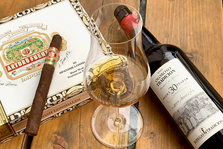 Arturo-Fuente-Spanish-Lonsdale-Maduro-Sherry-Glass-Tradicion