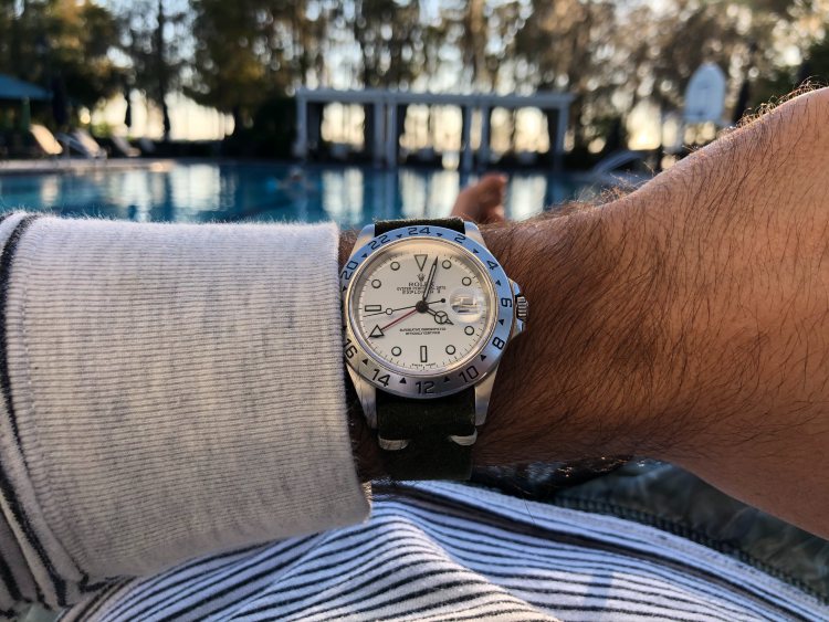 Rolex Explorer II 16570 Polar On Wrist Long Sleeve