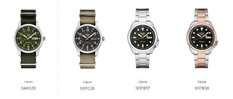Seiko 5 Sports Watches Variations SRPG SRPE