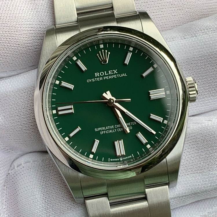 Rolex Osyer Perpetual 126000 Green Dial Watch On Bracelet