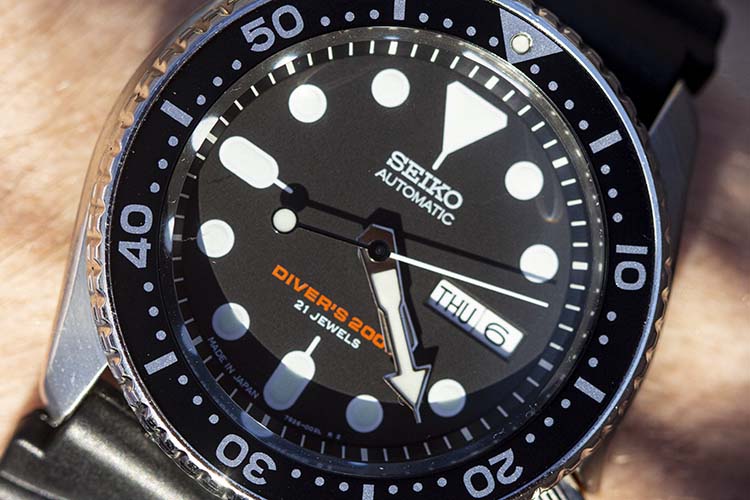 Black Dial With Luminous On Seiko Diver SKX007J