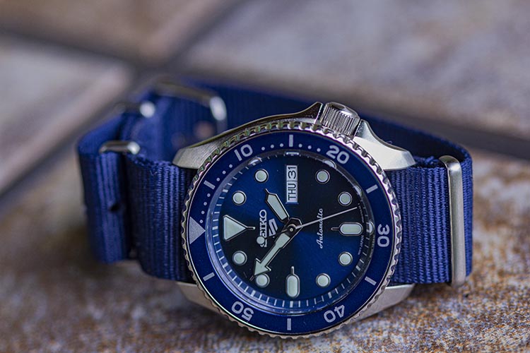 Blue Dial Seiko Divers Watch SRPD87 Textile Strap