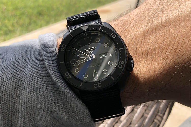 Murdered Out Watch Seiko SBSA025 On The Wrist