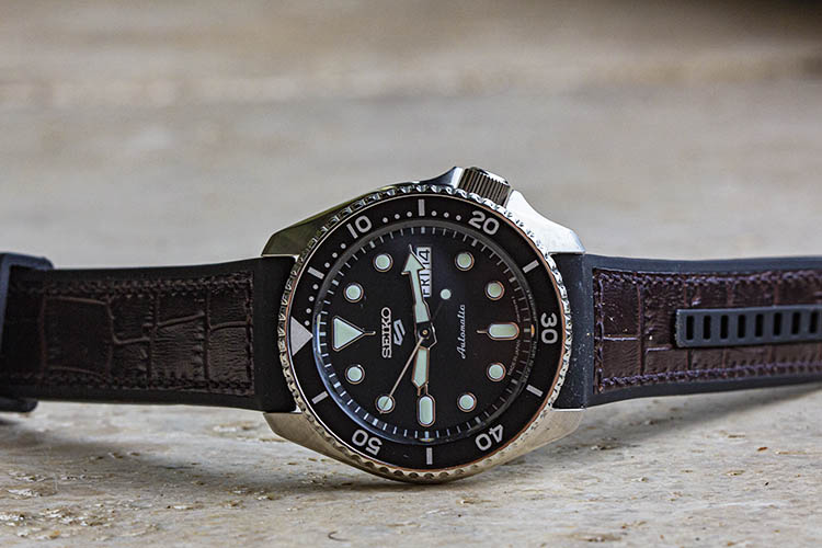 SBSA027 Steel Seiko Watch On Rubber Strap