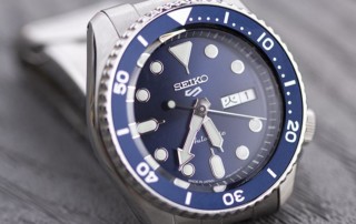 Seiko 5 Sports SBSA001 Blue Dial And Bezel Steel Dive Watch