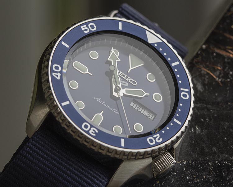 Seiko SRPD87 Hardlex Crystal & Blue NATO Strap