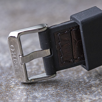 Seiko Sillicone Rubber Strap With Brown Alligator & Buckle