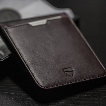 Brown Minimalist Wallet For Men On Table Small