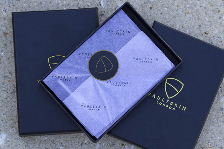 Packaging Of Vaultskin London Wallets