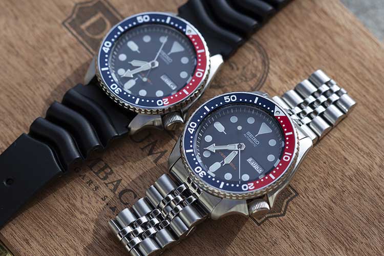 Seiko SKX009J On Rubber Strap And SKX009K On Jubilee Bracelet