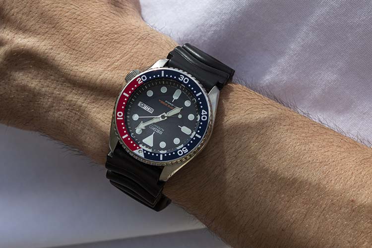 Seiko SKX009J Pepsi Dive Affordable Dive Watch On Wrist
