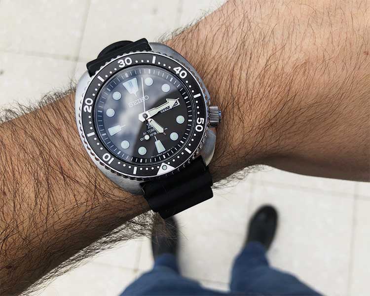 Seiko SRP77 Turtle Reissue Wristshot