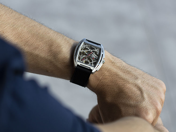 CIGA Series Z Watch On Wrist with Rubber Strap