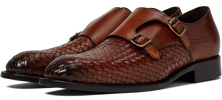 Johnston & Murphy Collection Ellsworth Woven Double Buckle Monk