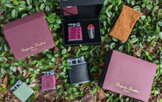 Collection Of Bespoke Leather Lighters With Box Set