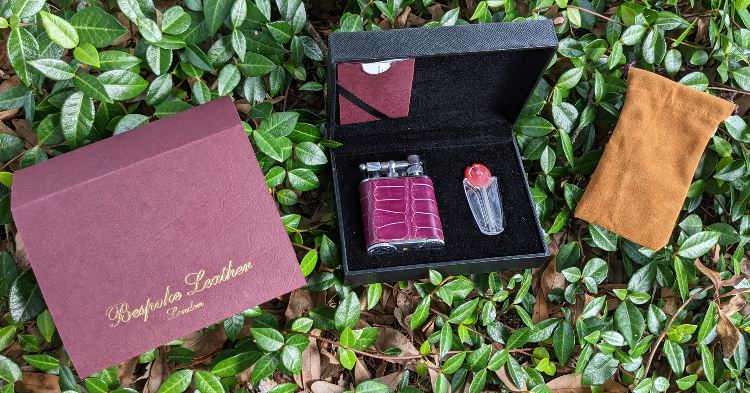 Custom Alligator Leather Lighter In Box From Bespoke Leather