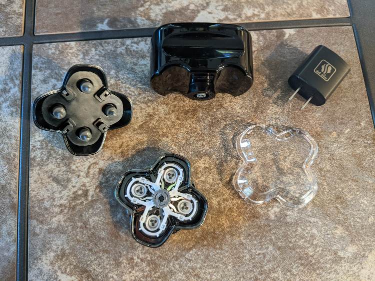Four Headed Blade For Skull Shaver Taken Apart