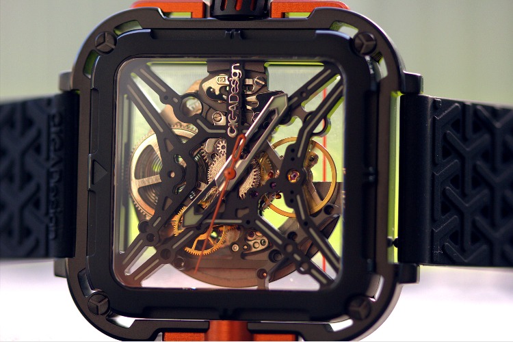 Up Close Details Of Skeleton Dial On X Series Watch by CIGA