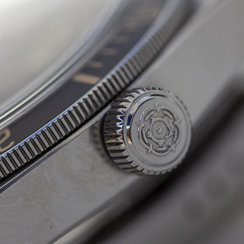 Tudor Rose Logo On Crown Of Black Bay 58