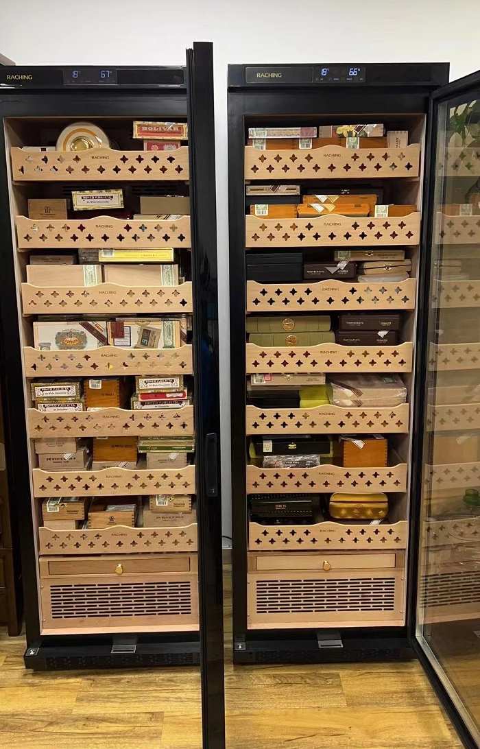 Raching MON3800A Cigar Cabinets Filled with Cigars