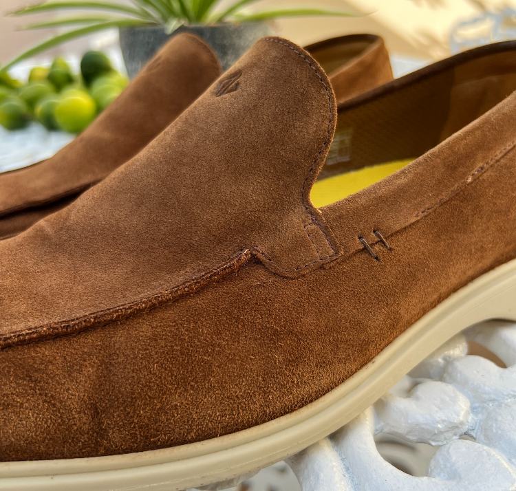Stitching Details On Amberjack Grizzly Loafers Suede