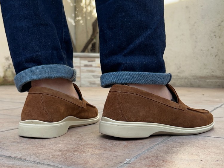 Back Of Amberjack Grizly Loafer On Feet