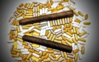Cigars with vitamin supplement pills and tablets