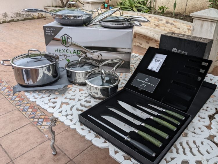 Hexclad Cookware Review with Japanese Damascus Knives Set